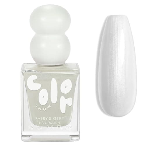 Image of Pearl Nail Polish,White Nail Varnish Aurora,Quick Dry Pearlescent Shell Varnish,60 Second Nail Varnish Mermaid Glitter Shimmer Shiny