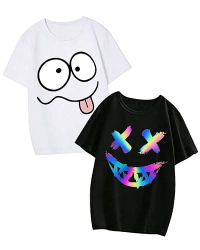 Image of Xumplo Boys 2-Pack T-Shirts Little Kids Short Sleeve Crew Neck Tees Childrens Casual Summer Tops Clothing 5 Years White and Black