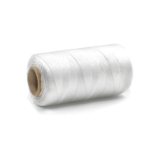 Image of White Mason Line String – 393ft, 1.3mm Thick Twisted Polypropylene – Durable Construction Twine for Laying Bricks, Blocks, Fences in Gardening, DIY & Landscaping Projects
