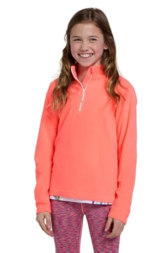 Image of Mountain Warehouse Camber II Kids Half-Zip Fleece - Lightweight & Breathable Microfleece Sweatshirt For Boys & Girls - For Spring Summer, Outdoors & Travelling Fiery Coral Kids Size 9-10 Years