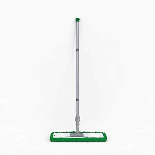 Image of Abbey 40cm Flat Mop for Floor Cleaning - Heavy Duty Commercial Green Sweeper Mop Kit with Handle and Frame - Floor Dusters for Wooden Floors and Hard Floors
