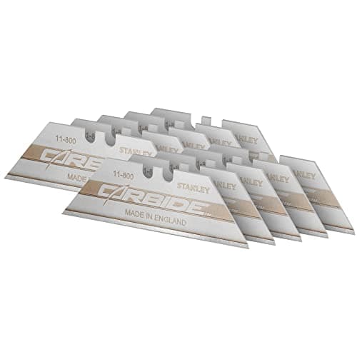 Image of Stanley 211800 Carbide Knife Blades (Pack of 10), Silver