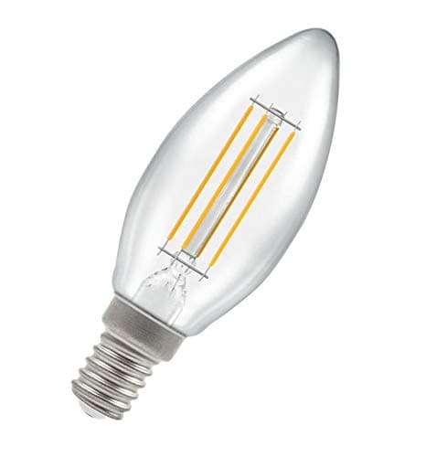 Image of Crompton Lamps LED Candle 5W SES-E14 Dimmable Filament (40W Equivalent) 2700K Warm White Clear 470lm SES Small Screw E14 C35 Light Bulb