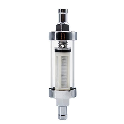 Image of CarBole Universal Oil Fuel Filter,Inline Fuel Filter,Fuel Pump Filter,Clear View Glass Washable Reusable Carburetor Gasoline Filter Inlet/Outlet 3/8"(OE Number: FFC1003)