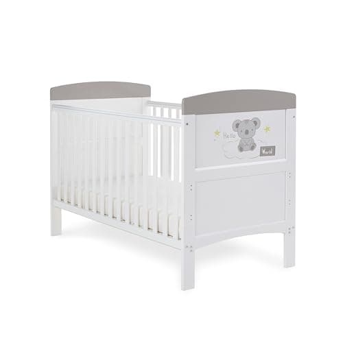 Image of Obaby Grace Inspire Cot Bed - Hello World Koala Grey