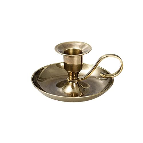 Image of NKlaus Hand candlestick classic brass gold antique Candlestick height 5cm for candles up to Ø2cm Candlestick 10891