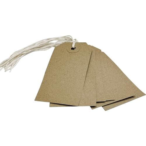 Image of Box of 1000 Brown Buff Strung Tags 82mm x 41mm