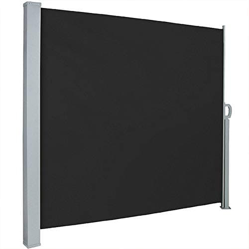 Image of The Fellie Retractable Side Awning 300x180cm (LxH) Privacy Protection Sun Shade Weatherproof PU Coating, Wind & UV Protection Garden Awning, Smoky Grey