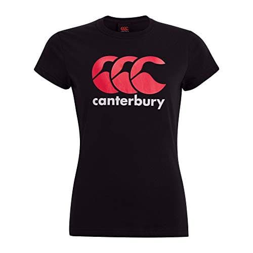 Image of Canterbury Women's CCC Logo T-shirt | Comfortable Regular Fit | Cotton Blend Non-Technical T-Shirt, Black, 18