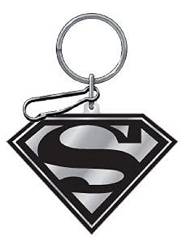Image of Plasticolor 004029R01 Black and Silver Superman Enamel Keychain