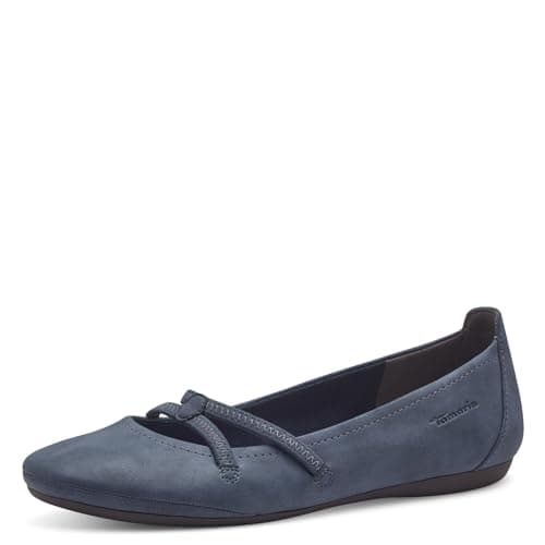 Image of Tamaris Women's ballerina with strap flat blue 4 UK