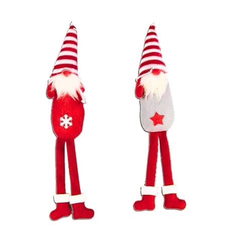 Image of Hanging Gonk Gifts Plush 31cm Christmas Decorations Indoor Gnome Scandinavian Decor For Home Kitchen Farmhouse Santa Elf Table Ornaments Christmas Tree Hanging Decoration House Decor - Pack Of 2