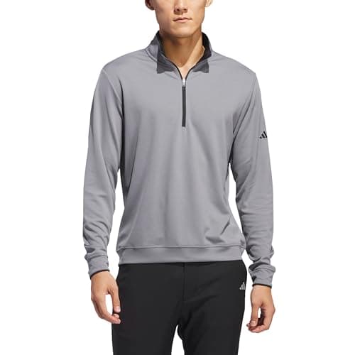 Image of adidas Men's Lightweight Half-Zip Top, grey three, L