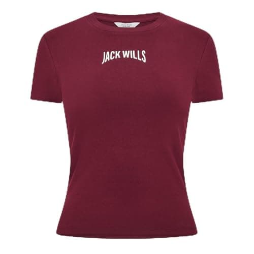 Image of Jack Wills Womens Graphic Baby T-Shirt Wine 8