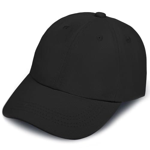 Image of BSBUY Baseball Cap Kids Classic Plain Baseball Hats, Polo Style Baseball Sun-Hat Unisex, Adjustable Sports Casual Cap Breathable Summer Sun Visor Hat Dad Hat for Outdoor Golf Tennis(Black)
