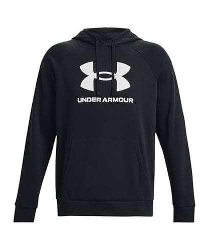 Image of Under Armour Men's Rival Fleece Logo Hoodie, (001) Black / / White, XL Tall