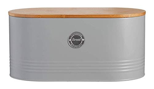 Image of Typhoon Living Bread Bin with Lid, Grey, 33.5 x 18 x 16cm