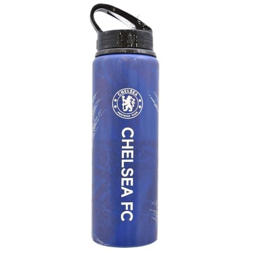 Image of Hy-Pro Officially Licensed Chelsea F.C. Aluminium Water Bottle - 750ml, Blues, Integrated Folding Straw, Leakproof, Lightweight, Great Football Gift Idea