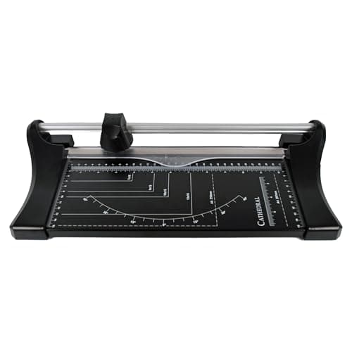 Image of Cathedral Products A4 Black Premium Rotary Paper Trimmer with Metal Base | Precise Cutting | Cuts Up to 10 Sheets | Compact Design for Home and Office