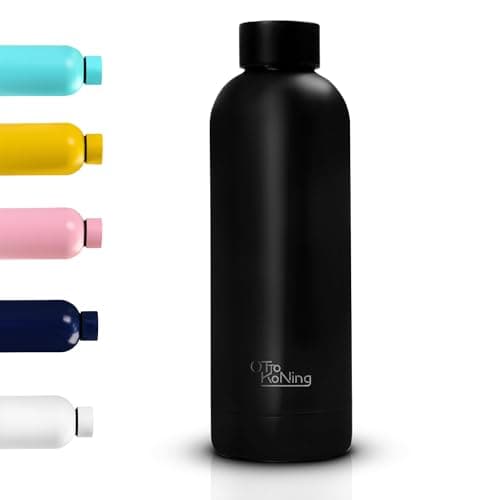 Image of Otto Koning Metal Water Bottle 500ml, Stainless Steel Vacuum Insulated Flask, Keeps Drinks Cold 24h Hot 12h, Leakproof, BPA-Free, Phthalate-Free, Rust-Resistant