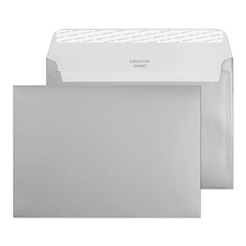 Image of Blake Creative Shine C5 162 x 229 mm 130 gsm Peel and Seal Wallet Envelopes (45312) Metallic Silver - Pack of 25