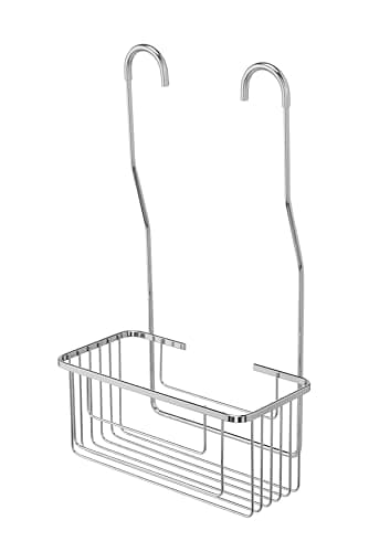 Image of Croydex Shower Caddy Hanging Shower Storage - Hook Over Riser Rail with No Drilling Required, Space Saving Bathroom Storage Solution, Rust Free - 12.5x25x44cm