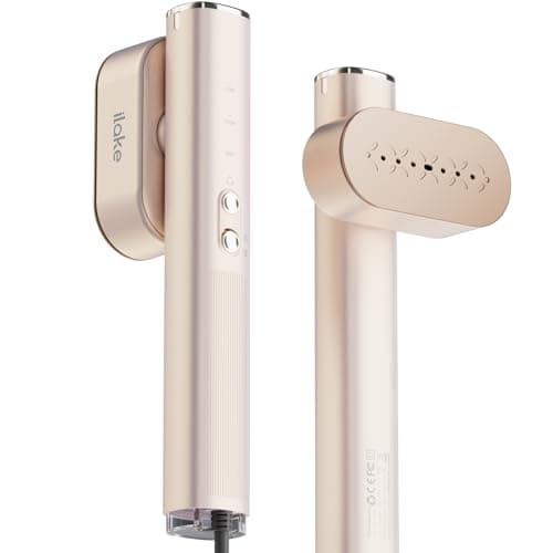 Image of iLAKE Travel Steamer for Clothes, 100-240V Dual Voltage Portable Garment Steamer, 1000W Travel Size Handheld Steam & Iron 2 in 1, for Global & Europe Travelling, Business, Home, Rose Gold