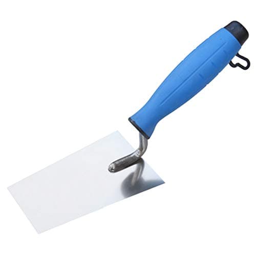 Image of Toolty Stainless Steel Bucket Trowel - 130mm - Rubber Handle - for Scooping-Scraping: Motar, Cement, Plaster - Masonry, Brickwork DIY -TLTY-1199