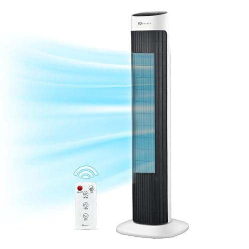 Image of PureMate 32-inch Tower Fan with Oscillating, 7.5-Hour Timer, 3 Adjustable Speeds, Ultra-Quiet Cooling, Remote Control, Portable Bladeless Energy-Efficient and Powerful Electric Fan for Home & Office
