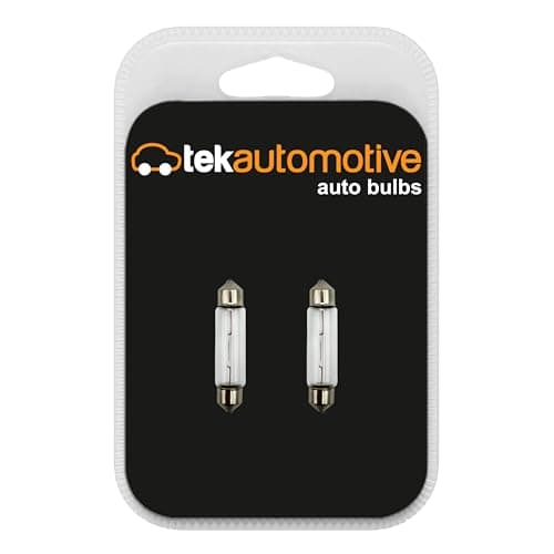Image of Tek Automotive 264 Number Plate Bulb, Interior Festoon Car Light Bulbs, 12V 10W S8.5D 265 11x43mm Car Bulbs - Twin Pack