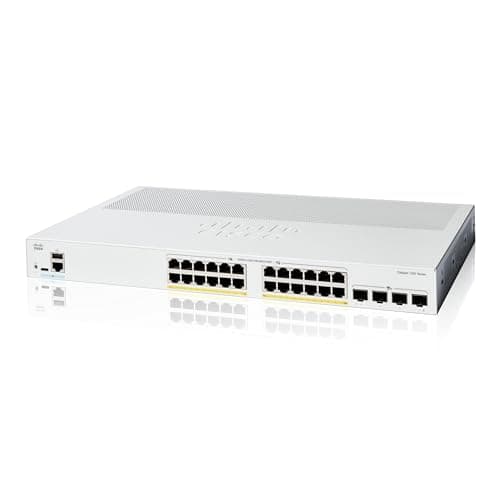 Image of Cisco Catalyst 1200-24P-4X Smart Switch, 24 Port GE, PoE, 4x10GE SFP+, Limited Lifetime Protection (C1200-24P-4X)
