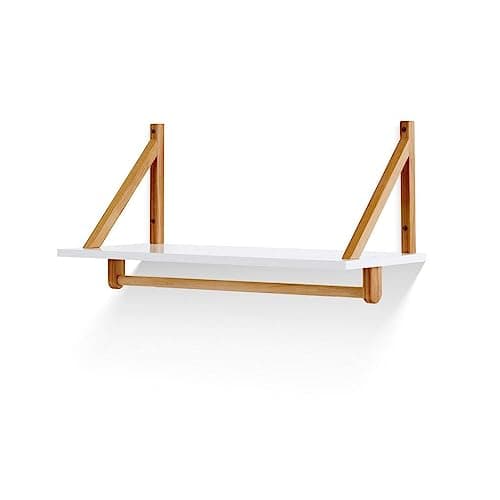 Image of Obaby Maya Shelf – White with Natural – Wall-Mounted Nursery Storage Shelf (25OB2716)