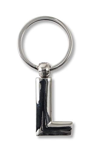 Image of If Metal Letter Keyring Personalised Alphabet Letters - L Keyring, 7 cm;, Silver