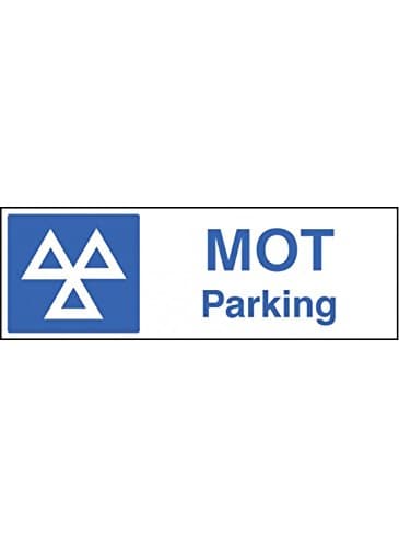 Image of Caledonia Signs 16511M "MOT Parking" Sign, Rigid Plastic, 600 mm x200 mm
