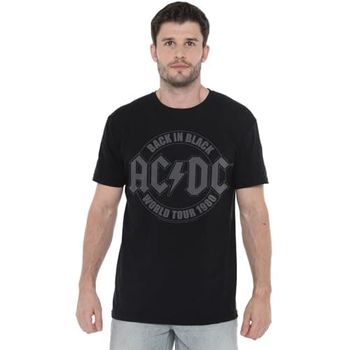 Image of AC/DC Tour Emblem Unisex T Shirt, Black, XXX-Large