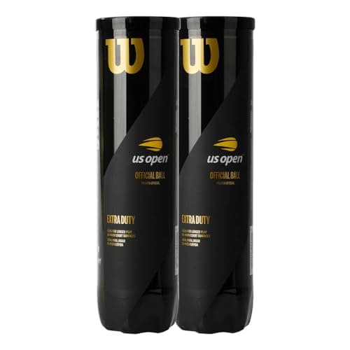Image of Wilson Unisex-Adult Tennis Balls, US Open, 2 Cans with 4 Balls Each, for Hard Surfaces, Yellow, 8 Balls WRT11752P