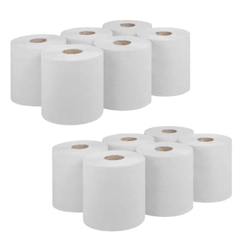 Image of REQUISITE NEEDS CENTREFEED Rolls 2 PLY Paper Towels Hand Towel Tissue Premium Quality Wall Mounted Lockable Rolls 100m (Pack of 12, White)