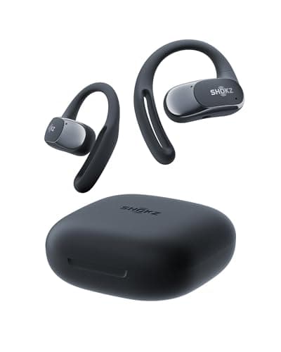Image of SHOKZ OpenFit Air Open-Ear Headphones, True Wireless Bluetooth Earphones with Mic, Fast Charging, 28h Playtime, IP54 Waterproof for Workout - Black