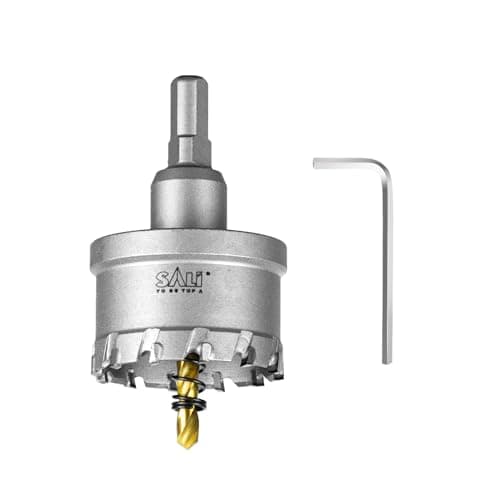 Image of SALI TCT Carbide Hole Saw for Hard Metal,50mm,1-31/32" Tungsten Carbide Tipped Hole Cutter Set with Titanium-Plated Pilot Drill bit for Metal, Stainless Steel, Iron, Wood, Aluminium, Plastics