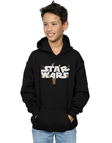 Image of Absolute Cult Star Wars Boys Kiddie Logo Hoodie Black 5-6 Years