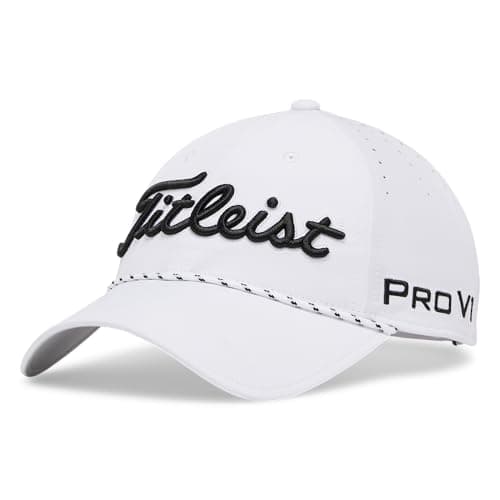 Image of Titleist Tour Breezer Golf Cap, White/Black, Adjustable