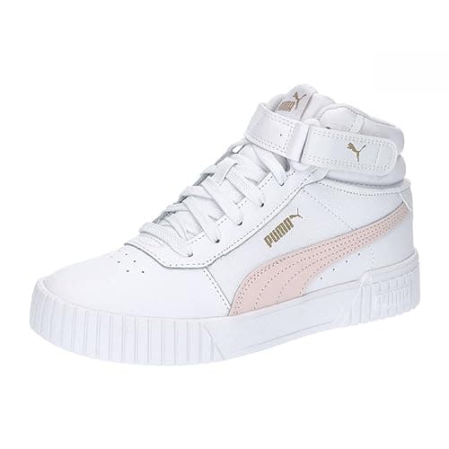 Image of Puma Women Carina 2.0 Mid Sneakers, Puma White-Frosty Pink-Puma Gold, 5 UK
