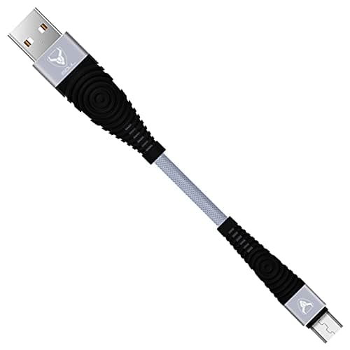 Image of iSOUL Micro USB Cable [Heavy Duty] Nylon Braided Data Sync Fast Charger Charging Cable Lead Cord Compatible with Samsung, Nexus, Huawei, Sony, Android Smartphone, LG, HTC, PS4 and More (15cm, Grey)