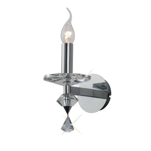 Image of Renzo Wall Lamp Switched 1 Light Polished Chrome/Crystal