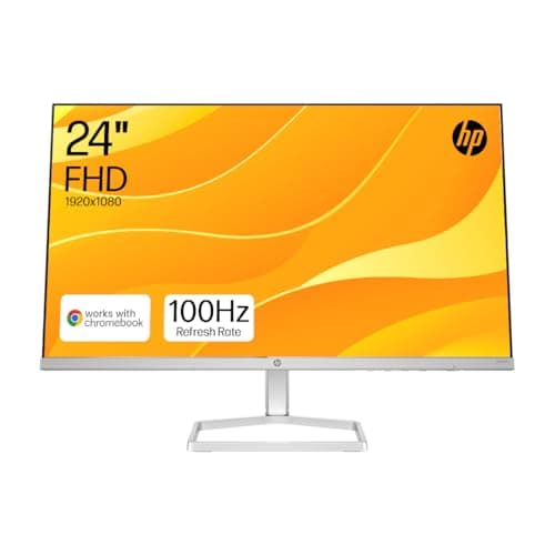 Image of HP Series 5 23.8” Monitor | FHD IPS Display | 100 Hz Refresh Rate | 99% sRGB | 300 Nits Brightness | 1500:1 Contrast Ratio | Adjustable Tilt | Works with Chromebook | 1 HDMI 1.4, 1 VGA | White | 524sw