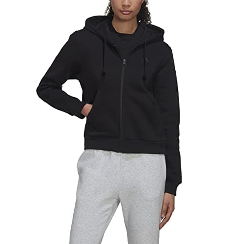 Image of adidas Women's All Szn Fleece Full Zip Hoodie Hooded Sweatshirt, Black, Medium