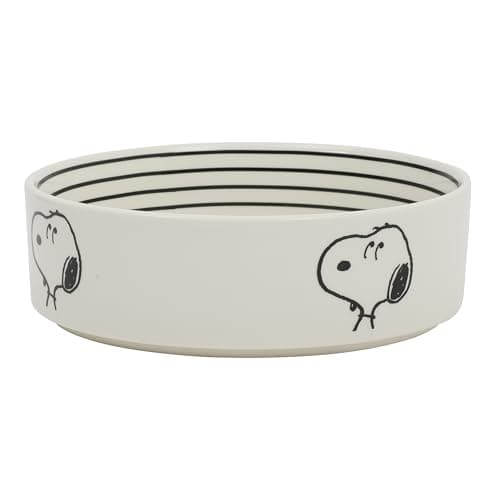 Image of Peanuts Snoopy Dog Bowl with Bone Design – 6.5" Stoneware Water or Food Bowl for Small to Medium Dogs – Cute Cartoon Pet Dish, Durable & Easy to Clean