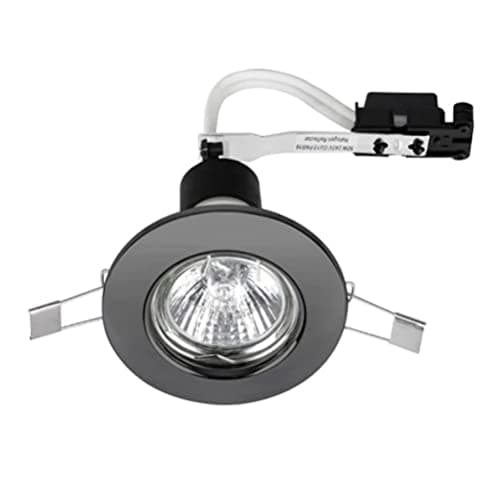Image of MiniSun | Modern Black Chrome Recessed GU10 Ceiling Downlight Fitting | Ceiling Lighting, Home Décor & Improvement Essential | Mains Wired