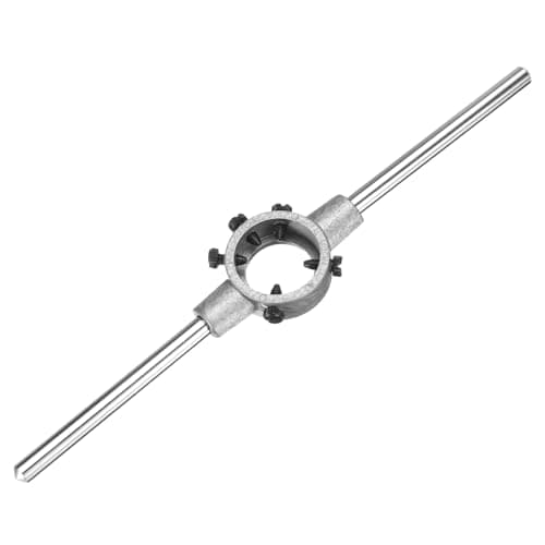Image of sourcing map 38mm x 14mm Die Stock Handle Wrench for Metric M12-M14 / 38mm OD Round Dies, Threading Die Adjustable Holder Handle Tapping Hand Tool for Thread Repair