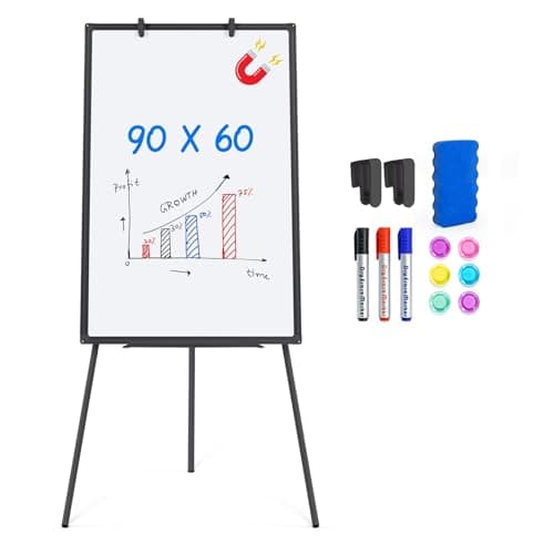 Image of maxtek Flip Chart Whiteboard 60x90cm, Magnetic Whiteboard with Stand, Portable Lightweight Flipchart for Home, Office, School